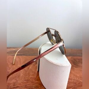 Versace Rose Gold Frame Sunglasses - Brown Temples